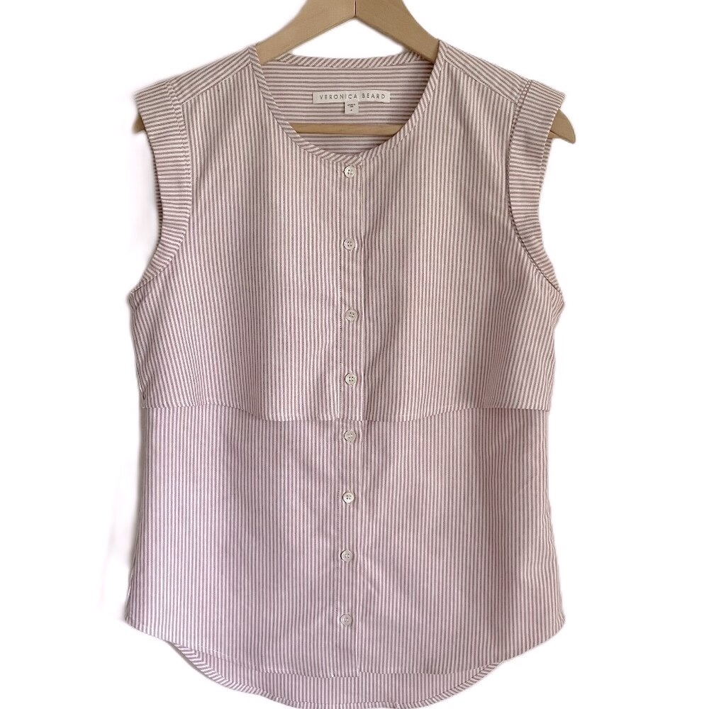 Veronica Beard Cotton Poplin Sleeveless Top